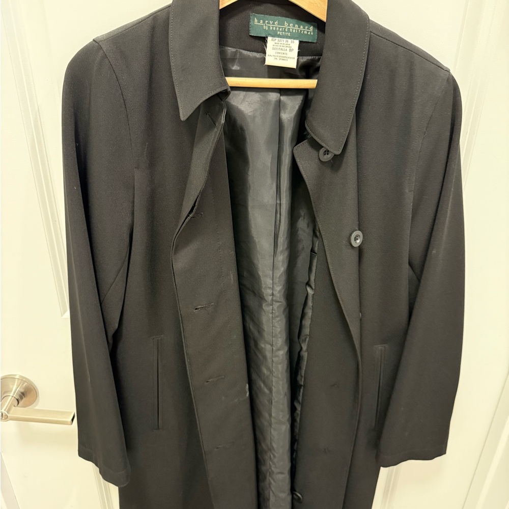 Harve Benard Charcoal Men's Trench Coat